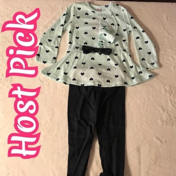 ✅2x Host Pick✅ Heart Shaped Print Bow 2 Piece Set - Picture 1 of 6